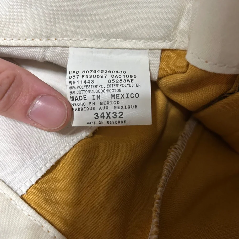 Dickies Double Knee Work Pants Mens 34x32 (Fits 34x30) Mustard Yellow Loose Fit
